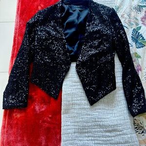 Akira Chicago black label sequin black blazer w/ matching sequin bralette